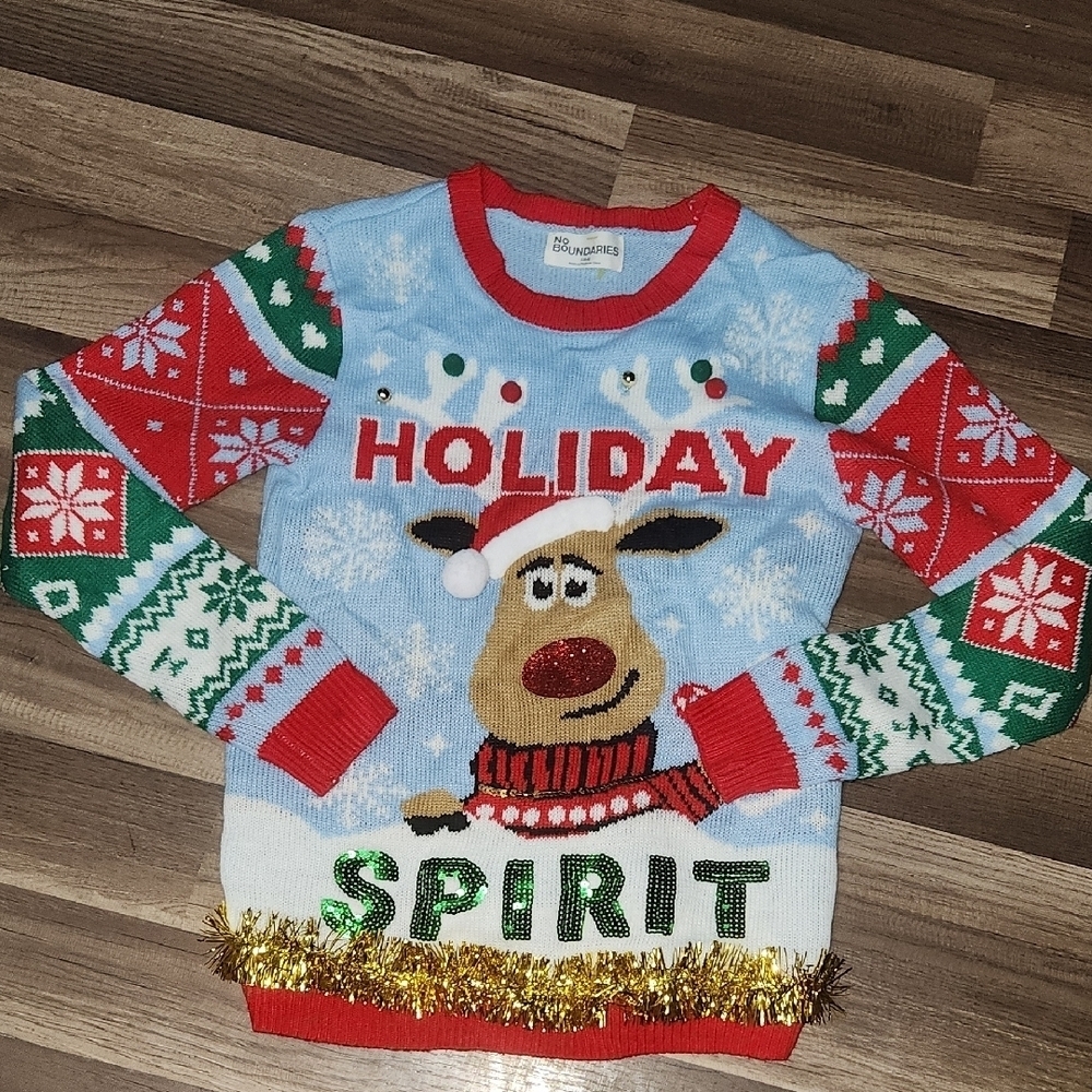 Ugly Christmas Sweater Reindeer Holifay Spirit  Size Small
